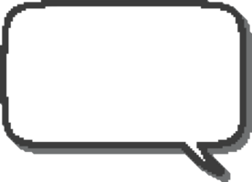 Pixel speech bubble for game design and chart. Retro chat box for dialog comment and messages. Conversation balloon shape. 8 bit cartoon element png
