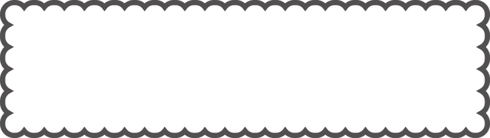 Scallop edge rectangle frame. Outline shape with lace png