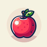 Simple Flat Style Apple Fruit Illustration. Enhance your visuals with this simple flat style apple fruit illustration. Perfect for clean, modern designs, it adds a touch of freshness and simplicity vector