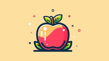 Stylish Flat Design Apple Fruit Illustration. Discover the charm of simplicity with this stylish flat design apple fruit illustration. Perfect for modern, clean-themed projects and designs vector