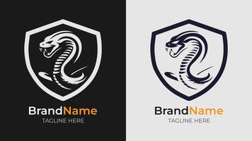 Stylized logo of a furious cobra snake, perfect for creating a strong brand presence with a minimalist design vector