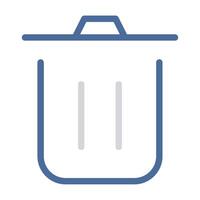 Trash icon outline color style vector