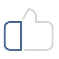 Thumb Up icon outline color style vector