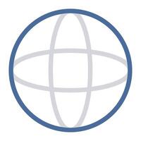 Globe icon outline color style vector