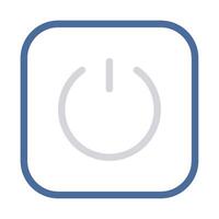 Power icon outline color style vector