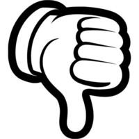 Negative gesture dislike thumb down in monochrome. Simple minimalistic in black ink drawing on white background vector