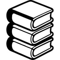 Pile of closed textbooks standing on top of each other in monochrome. Simple minimalistic in black ink drawing on white background vector