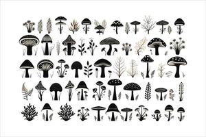 Mushroom silhouette on white background vector