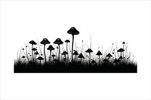 Mushroom silhouette on white background vector