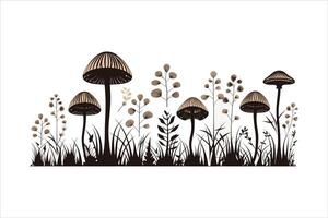 Mushroom silhouette on white background vector