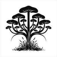 Mushroom silhouette on white background vector