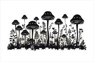 Mushroom silhouette on white background vector