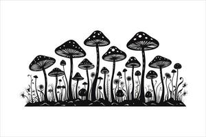 Mushroom silhouette on white background vector