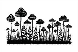 Mushroom silhouette on white background vector