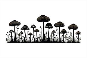 Mushroom silhouette on white background vector