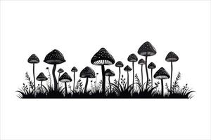 Mushroom silhouette on white background vector