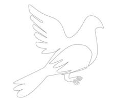 One continuous line drawing of a pigeon vector