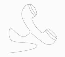 Continuous line drawing of a phone. vector