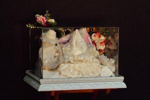Wedding gift box given by the groom to the bride in Indonesian culture which contains various kinds of daily necessities that are decorated beautifully and attractively photo
