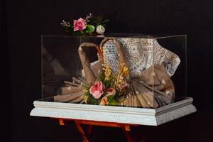 Wedding gift box given by the groom to the bride in Indonesian culture which contains various kinds of daily necessities that are decorated beautifully and attractively photo