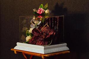 Wedding gift box given by the groom to the bride in Indonesian culture which contains various kinds of daily necessities that are decorated beautifully and attractively photo