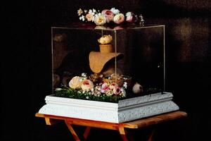 Wedding gift box given by the groom to the bride in Indonesian culture which contains various kinds of daily necessities that are decorated beautifully and attractively photo