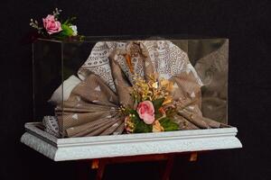 Wedding gift box given by the groom to the bride in Indonesian culture which contains various kinds of daily necessities that are decorated beautifully and attractively photo