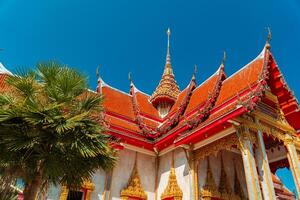 Phuket, Thailand, 2024 - The magnificent Wat Chalong Buddhist temple was built in the 19th century, apart from being a house of worship it is also a popular tourist destination in Phuket. photo