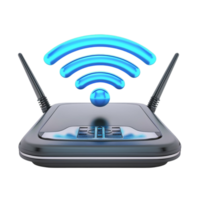 3D Wireless Router Icon Isolated on Transparent background AI-Generative png