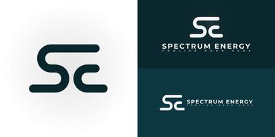 Abstract initial letter SE or ES logo in green color isolated on multiple background colors. The logo is suitable for business and technology logo design inspiration templates. vector
