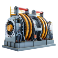 Large Industrial Machine with Two Large Wheels on Transparent background AI-Generative png