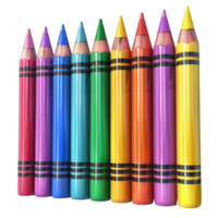 Group of Colored Pencils on Transparent background AI-Generative png