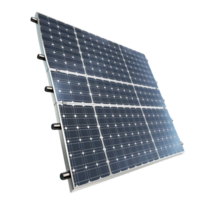 Solar Panel with Grid Pattern on Metal Frame on Transparent background AI-Generative png