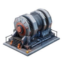 Large Industrial Machine on Platform on Transparent background AI-Generative png