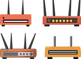 Wifi Router icon illustration design set vector