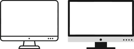 Blank screen Monitor isolated set illustration, Monitor mockup design vector