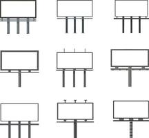 City Billboard Mockup Set isolated, Blank Templates for Advertising Design vector