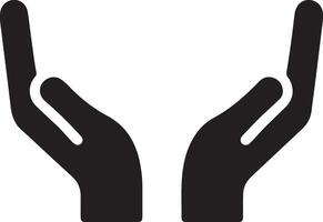 Protecting hands icon. Cupped hands vector