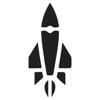 Rocket silhouette illustration astronaut vehicle icon. Rocket launch missle spaceship future speed cartoon concept vector