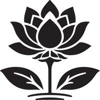 lotus symbol silhouette. Spa and wellness theme design element. illustration vector