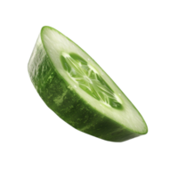 Cucumber Curls Rolled Up Slices on Transparent background AI-Generative png