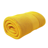 suave amarillo toalla arrollado arriba en contra en transparente antecedentes ai-generativo png