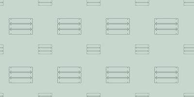 Black line Wooden box icon isolated seamless pattern on green background. Outline Illustration of Storage box, Template for Web page background, Textile and Fabric Print, Wallpaper, Cover vector