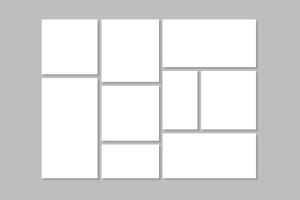 Photo collage template Moodboard grid vector