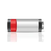 3D realistic red battery with shadow vector