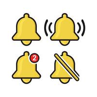Notification bell icon set. Incoming inbox message. New message notofication icons collection. Ringing bell and notification for clock and smartphone, alarm alert vector