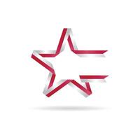 Indonesia flag in star. Button star and flag template. Easy editing in groups. National flag illustration on white background vector