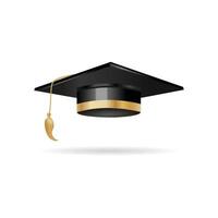 Graduate college, high school or university cap isolated on white background vector