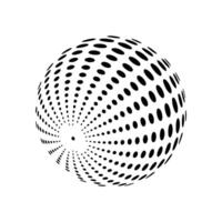Checkered globe in black and white. 3D chess sphere vector