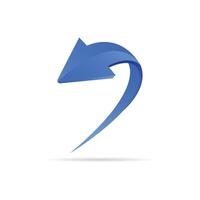 3D realistic Left arrow vector